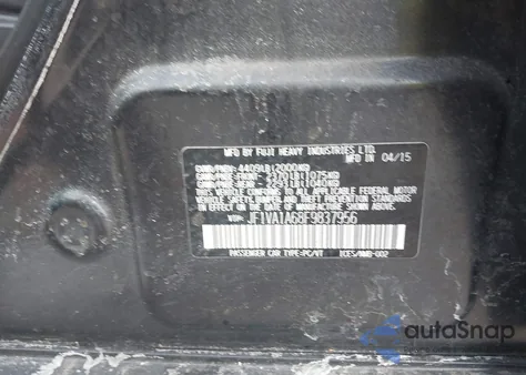 2015 Subaru Wrx z USA, uszkodzony, nr VIN JF1VA1A68F9837956